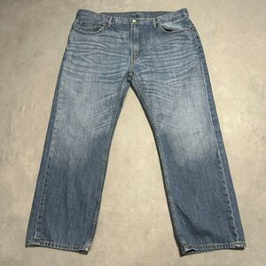 Levi's 559 Mens 40x32 Light Wash Distressed Whiskered Cotton Denim Jeans Red Tab